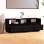 Solid black pine wood TV cabinet 140x37x50 cm by vidaXL, TV Furniture - Ref: Foro24-813434, Price: 165,65 €, Discount: %