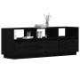 Solid black pine wood TV cabinet 140x37x50 cm by vidaXL, TV Furniture - Ref: Foro24-813434, Price: 165,65 €, Discount: %