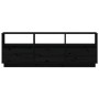 Solid black pine wood TV cabinet 140x37x50 cm by vidaXL, TV Furniture - Ref: Foro24-813434, Price: 165,65 €, Discount: %