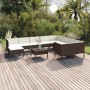 Garden furniture set 11 pieces and brown synthetic rattan cushions by vidaXL, Garden sets - Ref: Foro24-3094503, Price: 861,1...