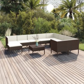 Garden furniture set 11 pieces and brown synthetic rattan cushions by vidaXL, Garden sets - Ref: Foro24-3094503, Price: 861,1...