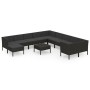 Set muebles de jardín 12 pzas y cojines ratán sintético negro de vidaXL, Conjuntos de jardín - Ref: Foro24-3094521, Precio: 9...