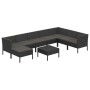 9-teiliges Gartenmöbel-Set und schwarze synthetische Rattankissen von vidaXL, Gartensets - Ref: Foro24-3094425, Preis: 650,99...