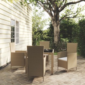 Garten Esstischgarnitur 5 Stück und beige synthetische Rattankissen von vidaXL, Gartensets - Ref: Foro24-3094902, Preis: 364,...