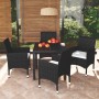 5-piece garden furniture set with black synthetic rattan cushions by vidaXL, Garden sets - Ref: Foro24-3095010, Price: 378,14...