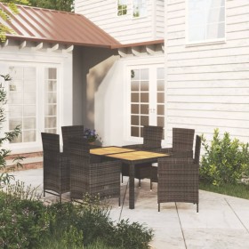 Garten-Essgruppe 7-teilig aus schwarzem synthetischem Rattan von vidaXL, Gartensets - Ref: Foro24-3094836, Preis: 476,16 €, R...