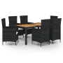 Garden dining set 7 pieces black synthetic rattan by vidaXL, Garden sets - Ref: Foro24-3094836, Price: 476,16 €, Discount: %