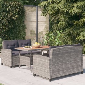 Garten-Essgruppe 3-teilig aus synthetischem Rattan und Akazienholz von vidaXL, Gartensets - Ref: Foro24-3095250, Preis: 787,9...