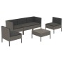 Set de muebles de jardín 6 pzas y cojines ratán sintético gris de vidaXL, Conjuntos de jardín - Ref: Foro24-3094346, Precio: ...