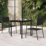 Black steel and glass garden dining table 80x80x74 cm by vidaXL, Garden tables - Ref: Foro24-318746, Price: 80,07 €, Discount: %