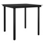 Black steel and glass garden dining table 80x80x74 cm by vidaXL, Garden tables - Ref: Foro24-318746, Price: 80,07 €, Discount: %