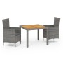 3-piece garden dining set with gray synthetic rattan cushions by vidaXL, Garden sets - Ref: Foro24-3094887, Price: 252,36 €, ...