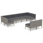 Set de muebles de jardín 9 pzas y cojines ratán sintético gris de vidaXL, Conjuntos de jardín - Ref: Foro24-3094606, Precio: ...