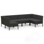 Set de muebles de jardín 6 pzas y cojines ratán sintético negro de vidaXL, Conjuntos de jardín - Ref: Foro24-3094589, Precio:...