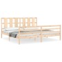 Estructura de cama con cabecero madera maciza 200x200 cm de vidaXL, Camas y somieres - Ref: Foro24-3194136, Precio: 148,19 €,...