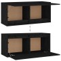 Hängeschrank aus massivem Kiefernholz schwarz 80x30x35 cm von vidaXL, Regale und Regale - Ref: Foro24-813463, Preis: 64,67 €,...