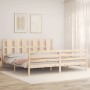 Estructura de cama con cabecero madera maciza 200x200 cm de vidaXL, Camas y somieres - Ref: Foro24-3194136, Precio: 148,19 €,...