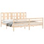 Estructura de cama con cabecero madera maciza 200x200 cm de vidaXL, Camas y somieres - Ref: Foro24-3194136, Precio: 148,19 €,...