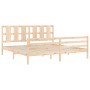 Estructura de cama con cabecero madera maciza 200x200 cm de vidaXL, Camas y somieres - Ref: Foro24-3194136, Precio: 148,19 €,...