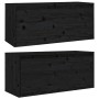 Armario de pared 2 uds madera maciza de pino negro 80x30x35 cm de vidaXL, Estantes y estanterías - Ref: Foro24-813464, Precio...