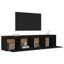 Wall cabinet 2 pcs solid black pine wood 80x30x35 cm by vidaXL, Shelves and shelves - Ref: Foro24-813464, Price: 127,16 €, Di...