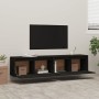 Wall cabinet 2 pcs solid black pine wood 80x30x35 cm by vidaXL, Shelves and shelves - Ref: Foro24-813464, Price: 127,16 €, Di...