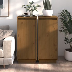 Sideboard 2 pcs solid honey brown pine wood 31.5x34x75 cm by vidaXL, Sideboards - Ref: Foro24-813357, Price: 62,99 €, Discoun...