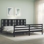 Estructura de cama con cabecero madera maciza negro 200x200 cm de vidaXL, Camas y somieres - Ref: Foro24-3194140, Precio: 175...