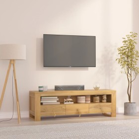 Mueble de TV madera maciza de teca 110x30x35 cm de vidaXL, Muebles TV - Ref: Foro24-340872, Precio: 156,99 €, Descuento: %