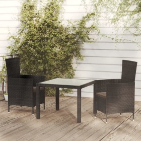 3-piece garden dining set with black PE rattan cushions by vidaXL, Garden sets - Ref: Foro24-3094865, Price: 241,99 €, Discou...