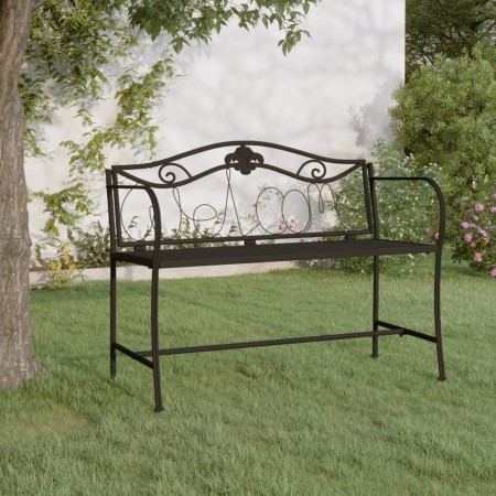 Banco de jardín de dos plazas 104 cm acero negro de vidaXL, Bancos de jardín - Ref: Foro24-318831, Precio: 88,99 €, Descuento: %