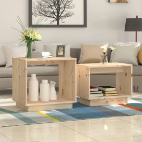 Stackable coffee tables 2 units solid pine wood by vidaXL, Coffee table - Ref: Foro24-813525, Price: 36,12 €, Discount: %