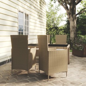 5-piece garden dining set and beige synthetic rattan cushions by vidaXL, Garden sets - Ref: Foro24-3094903, Price: 401,99 €, ...