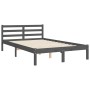 Double bed frame with gray solid wood headboard by vidaXL, Beds and slatted bases - Ref: Foro24-3194738, Price: 158,99 €, Dis...