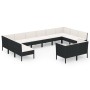 Gartenmöbel-Set 12-teilig und schwarze synthetische Rattankissen von vidaXL, Gartensets - Ref: Foro24-3094624, Preis: 961,28 ...