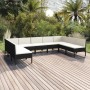 Garden furniture set 9 pieces and black synthetic rattan cushions by vidaXL, Garden sets - Ref: Foro24-3094596, Price: 669,66...