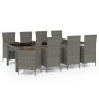 Garden dining set 9 pieces and gray synthetic rattan cushions by vidaXL, Garden sets - Ref: Foro24-3094939, Price: 714,69 €, ...