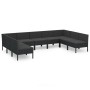 9-teiliges Gartenmöbel-Set und schwarze synthetische Rattankissen von vidaXL, Gartensets - Ref: Foro24-3094597, Preis: 606,86...