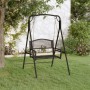 Banco mecedor de acero negro 124 cm de vidaXL, Bancos de jardín - Ref: Foro24-318832, Precio: 216,87 €, Descuento: %