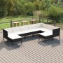 Garden furniture set 9 pieces and black synthetic rattan cushions by vidaXL, Garden sets - Ref: Foro24-3094432, Price: 801,14...