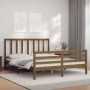 Honey brown wooden bed frame with headboard 160x200 cm by vidaXL, Beds and slatted bases - Ref: Foro24-3193869, Price: 160,99...