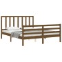 Honey brown wooden bed frame with headboard 160x200 cm by vidaXL, Beds and slatted bases - Ref: Foro24-3193869, Price: 160,99...