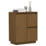 Aparador de madera maciza de pino marrón miel 60x34x75 cm de vidaXL, Aparadores - Ref: Foro24-813393, Precio: 58,99 €, Descue...