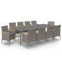 Set comedor jardín 11 pzas cojines ratán sintético negro y gris de vidaXL, Conjuntos de jardín - Ref: Foro24-3094940, Precio:...