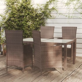 5-piece garden dining set and brown synthetic rattan cushions by vidaXL, Garden sets - Ref: Foro24-3094819, Price: 361,10 €, ...