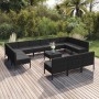 Gartenmöbel-Set 14-teilig, schwarze Kissen aus synthetischem Rattan von vidaXL, Gartensets - Ref: Foro24-3094617, Preis: 961,...