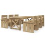 7-piece solid pine impregnated dining set for garden. by vidaXL, Garden sets - Ref: Foro24-3096622, Price: 736,09 €, Discount: %