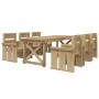 7-piece solid pine impregnated dining set for garden. by vidaXL, Garden sets - Ref: Foro24-3096622, Price: 736,09 €, Discount: %