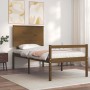 Elderly bed with honey brown wooden headboard 100x200 cm by vidaXL, Beds and slatted bases - Ref: Foro24-3195474, Price: 126,...