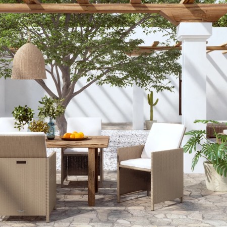 Gartenstühle mit Kissen 4 Einheiten synthetisches Rattan beige von vidaXL, Gartenstühle - Ref: Foro24-316777, Preis: 218,99 €...